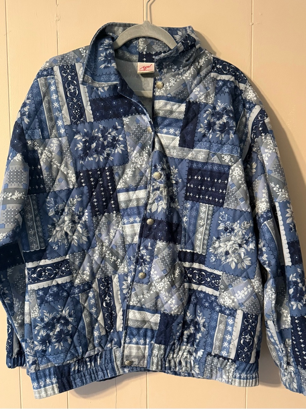 Vintage G.W. Division of Graff Quilted Patchwork Jacket Made in USA Womens L